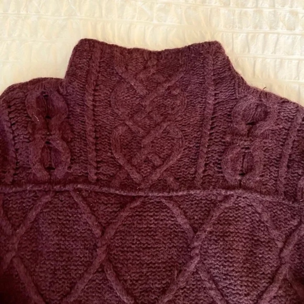 LOFT Dolman Mock Neck Wool Cotton Sweater - Picture 4 of 6